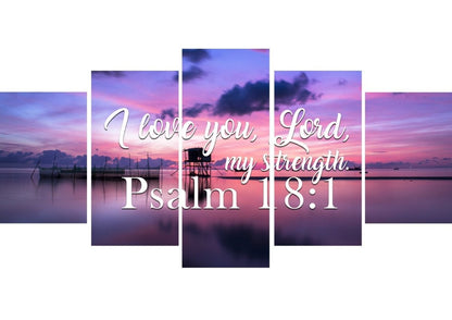 Psalm 181 I Love You Lord, My Strength' Canvas Wall Art Print S - Christian Canvas Wall Art