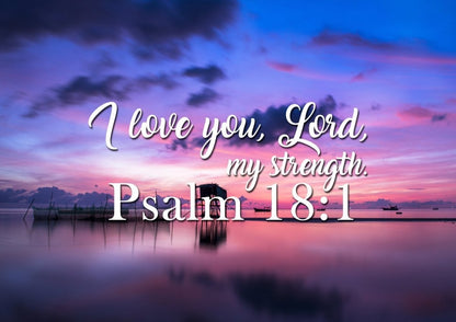 Psalm 181 I Love You Lord, My Strength' Canvas Wall Art Print S - Christian Canvas Wall Art