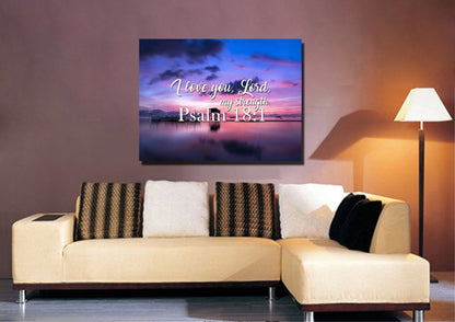 Psalm 181 I Love You Lord, My Strength' Canvas Wall Art Print S - Christian Canvas Wall Art