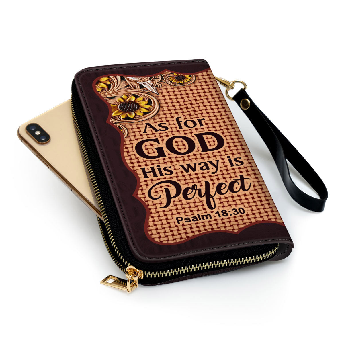 Psalm 1830 As For God, His Way Is Perfect Spiritual Gifts For Religious Women Clutch Purse For Women - Personalized Name - Christian Gifts For Women