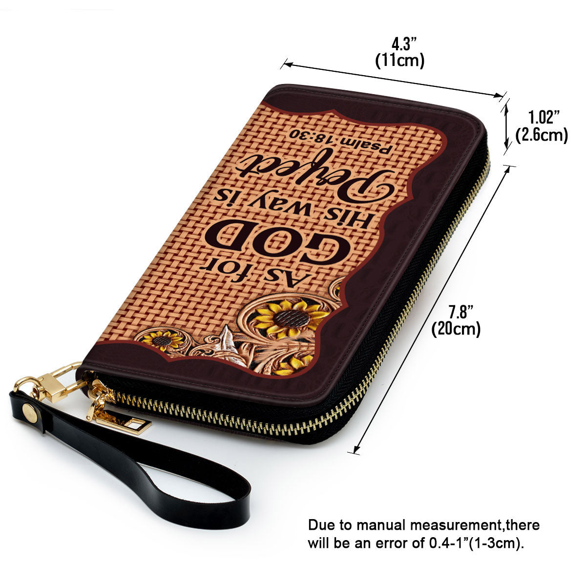 Psalm 1830 As For God, His Way Is Perfect Spiritual Gifts For Religious Women Clutch Purse For Women - Personalized Name - Christian Gifts For Women