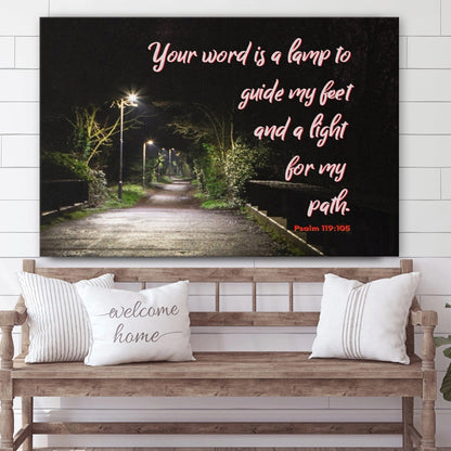 Psalm 19 105 Scripture Wall Canvas Psalm 119 - Canvas Picture - Jesus Canvas Pictures - Christian Wall Art
