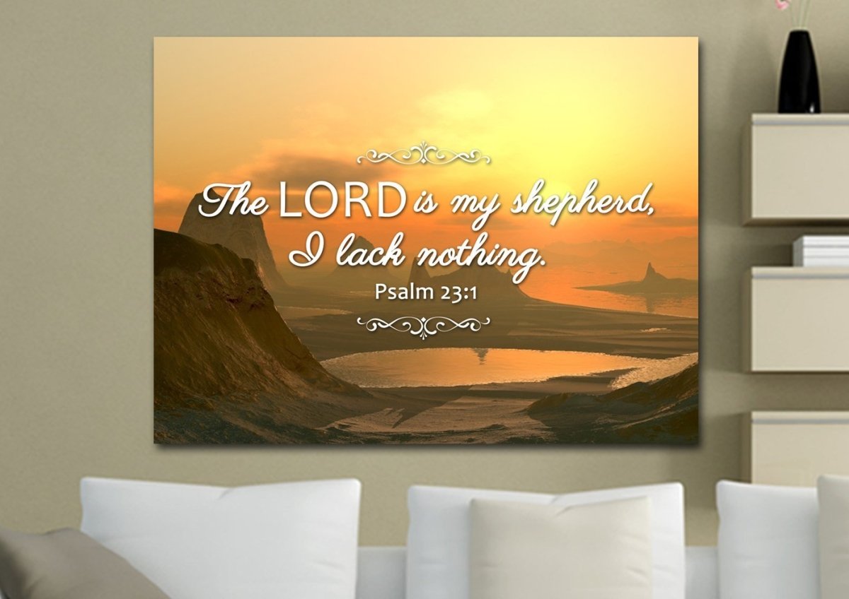 Psalm 231 The Lord Is My Shepherd Canvas Wall Art Print - Christian Canvas Wall Art