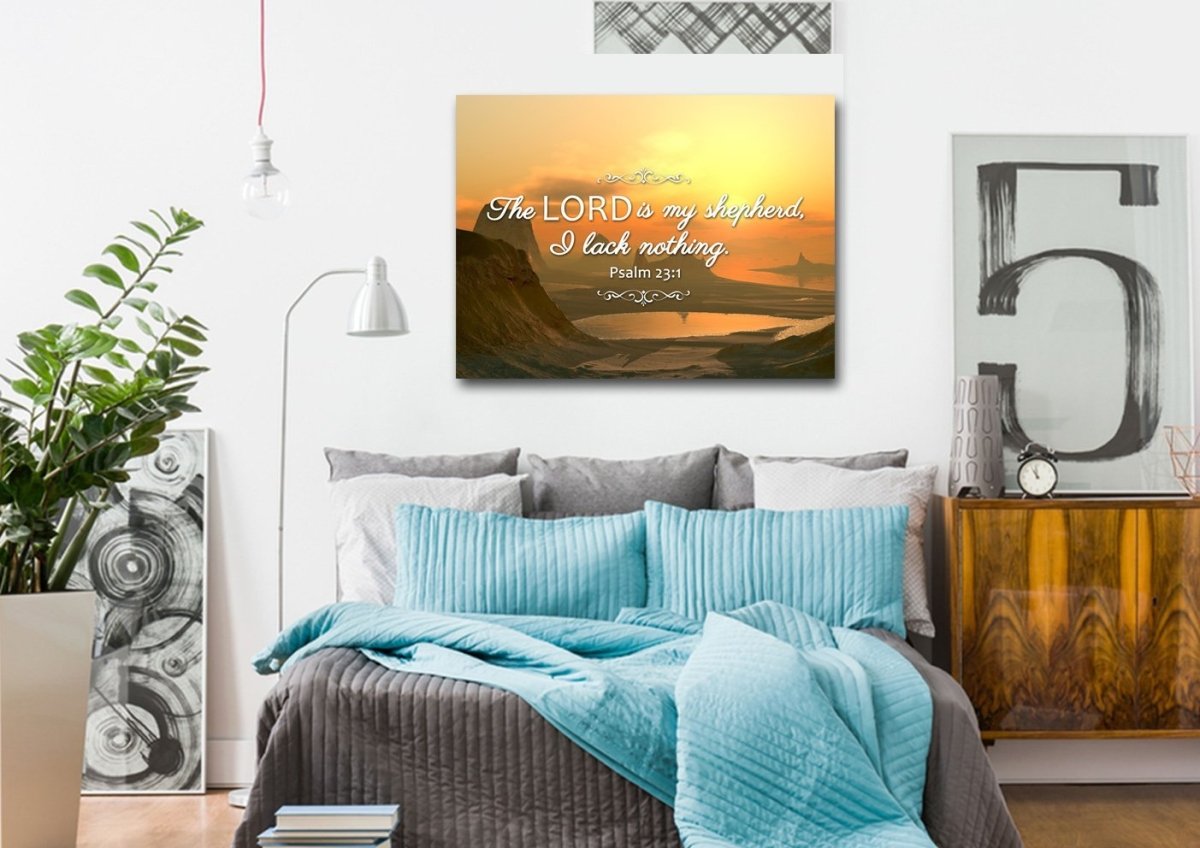 Psalm 231 The Lord Is My Shepherd Canvas Wall Art Print - Christian Canvas Wall Art