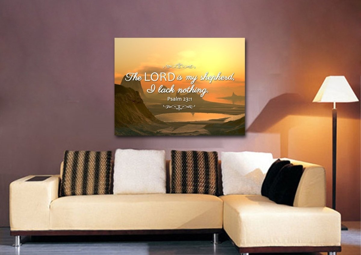 Psalm 231 The Lord Is My Shepherd Canvas Wall Art Print - Christian Canvas Wall Art