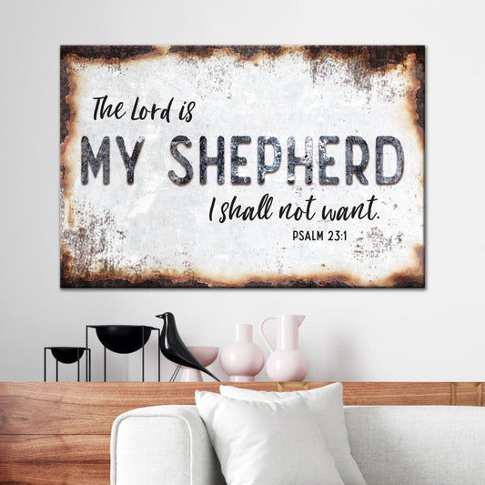 Psalm 231 The Lord Is My Shepherd Wall Art Canvas, Bible Verse Wall Art Decor - Religious Wall Decor