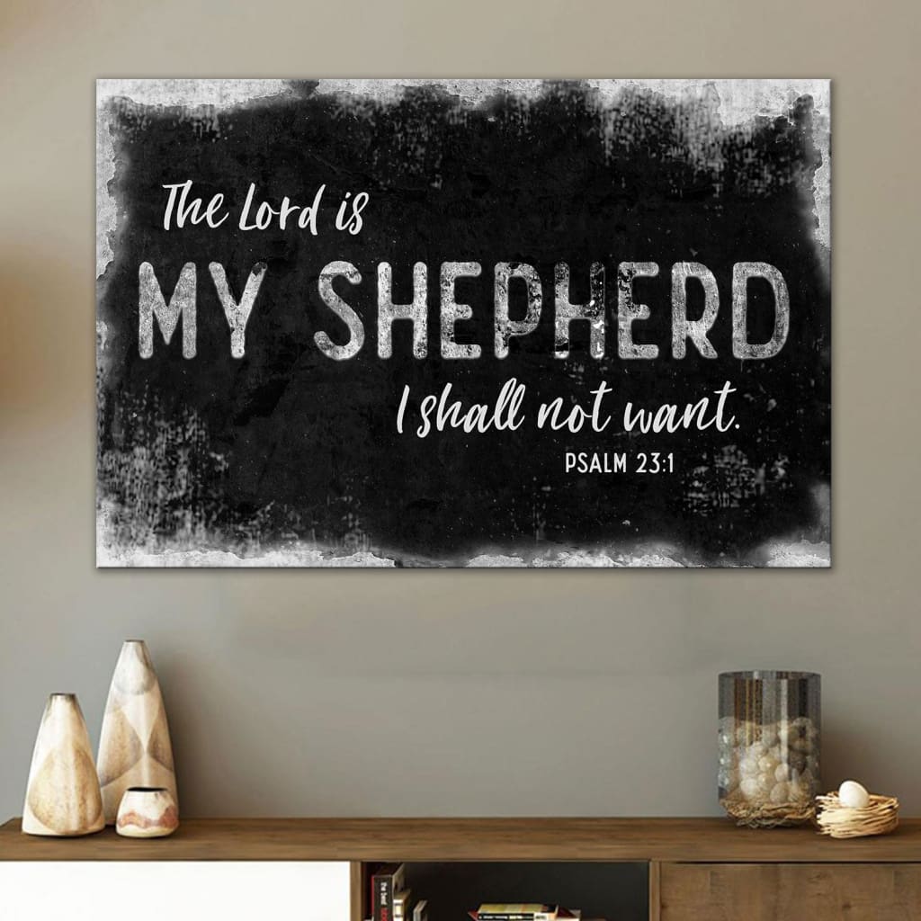 Psalm 231 The Lord Is My Shepherd Wall Art Canvas, Bible Verse Wall Art Decor - Religious Wall Decor