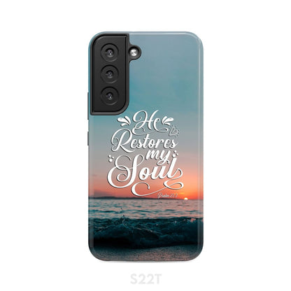 Psalm 233 Nkjv He Restores My Soul Phone Case - Scripture Phone Cases - Iphone Cases Christian