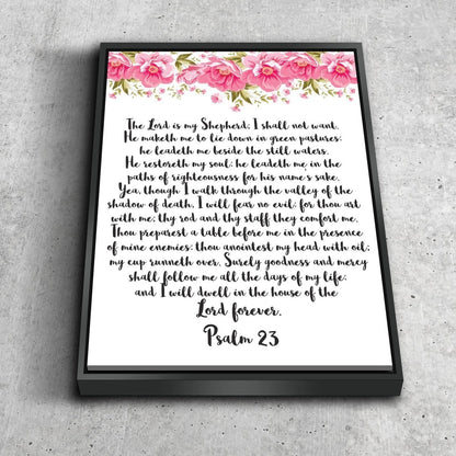 Psalm 23 #7 The Lord Is My Shepherd Canvas Wall Art