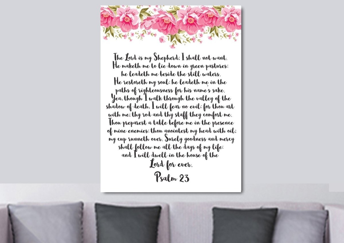 Psalm 23 #7 The Lord Is My Shepherd Canvas Wall Art