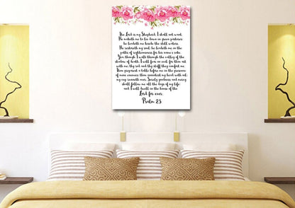 Psalm 23 #7 The Lord Is My Shepherd Canvas Wall Art