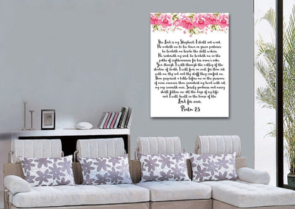Psalm 23 #7 The Lord Is My Shepherd Canvas Wall Art
