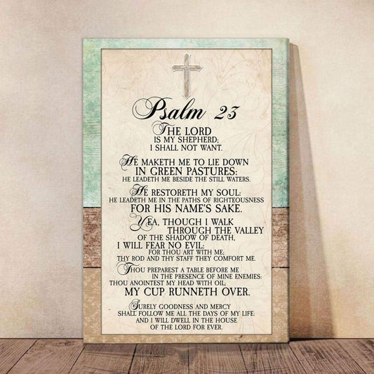 Psalm 23 Bible Verse Canvas Art - Bible Verse Canvas - Scripture Wall Art