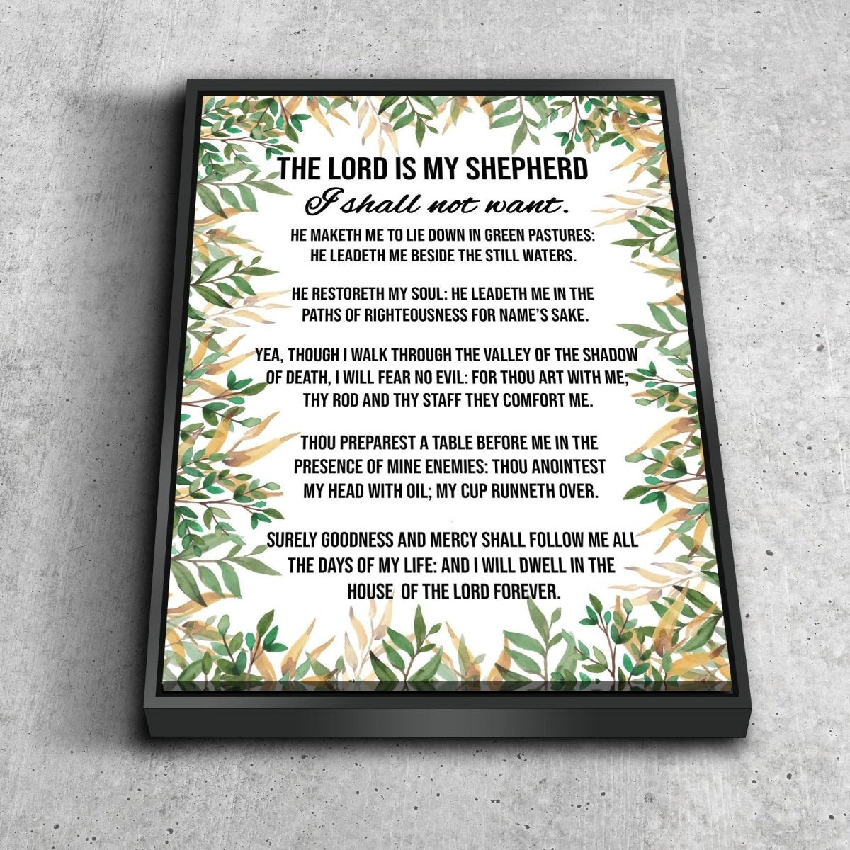 Psalm 23 The Lord Is My Shepherd Canvas Wall Art