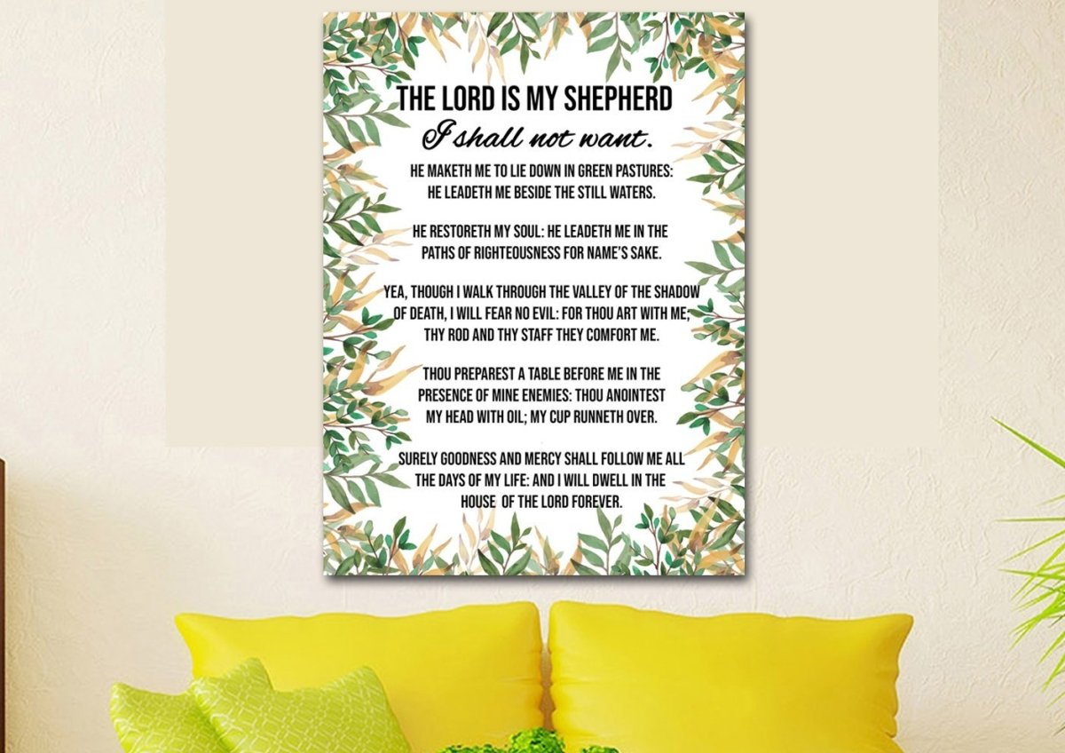 Psalm 23 The Lord Is My Shepherd Canvas Wall Art
