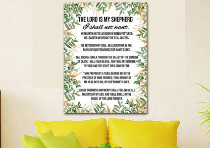 Psalm 23 The Lord Is My Shepherd Canvas Wall Art