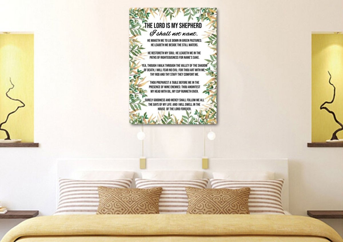 Psalm 23 The Lord Is My Shepherd Canvas Wall Art