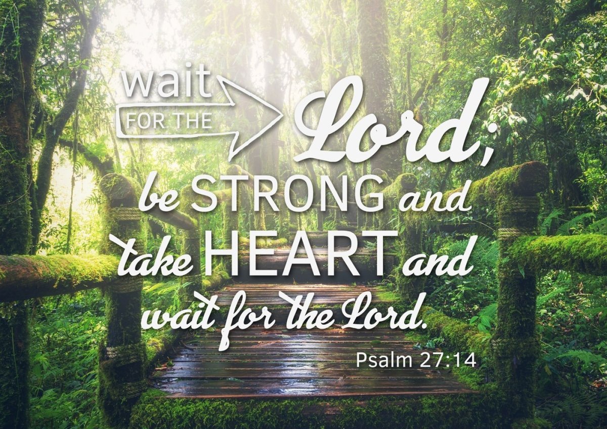 Psalm 2714 Canvas Wall Art Print - Christian Canvas Wall Art