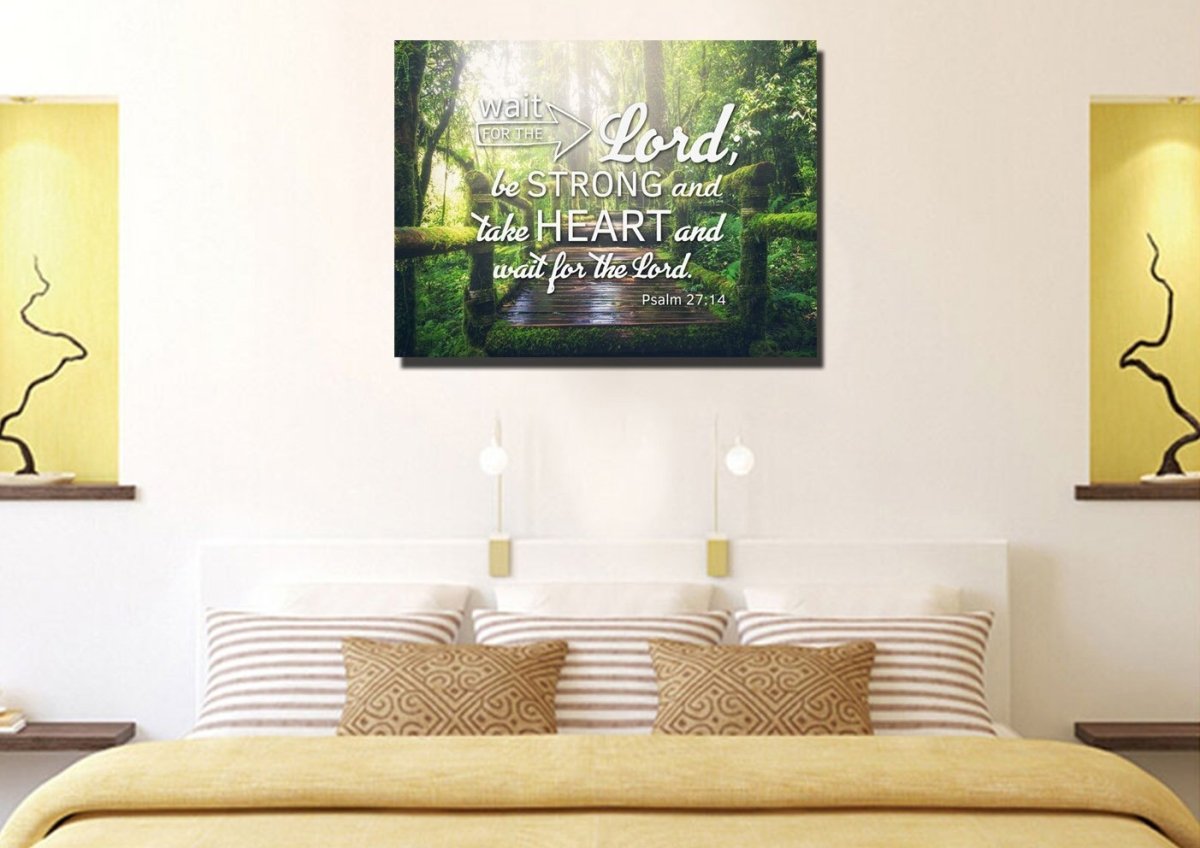 Psalm 2714 Canvas Wall Art Print - Christian Canvas Wall Art