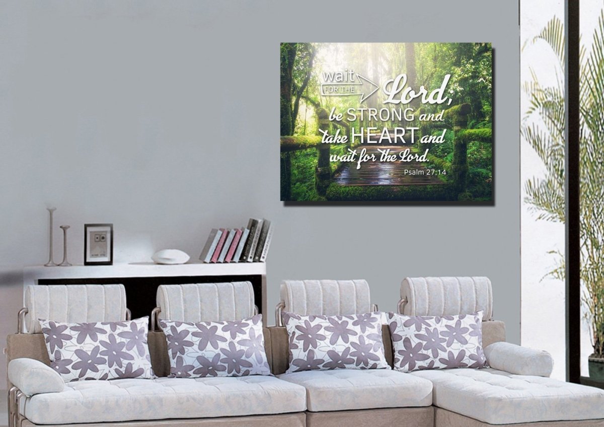 Psalm 2714 Canvas Wall Art Print - Christian Canvas Wall Art