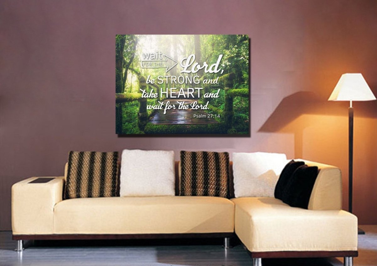 Psalm 2714 Canvas Wall Art Print - Christian Canvas Wall Art