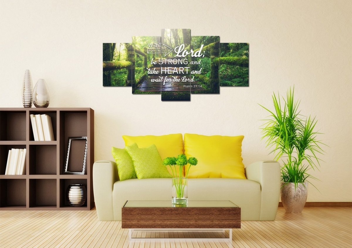 Psalm 2714 Canvas Wall Art Print - Christian Canvas Wall Art