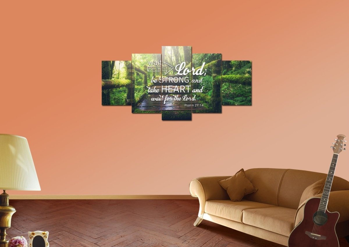 Psalm 2714 Canvas Wall Art Print - Christian Canvas Wall Art