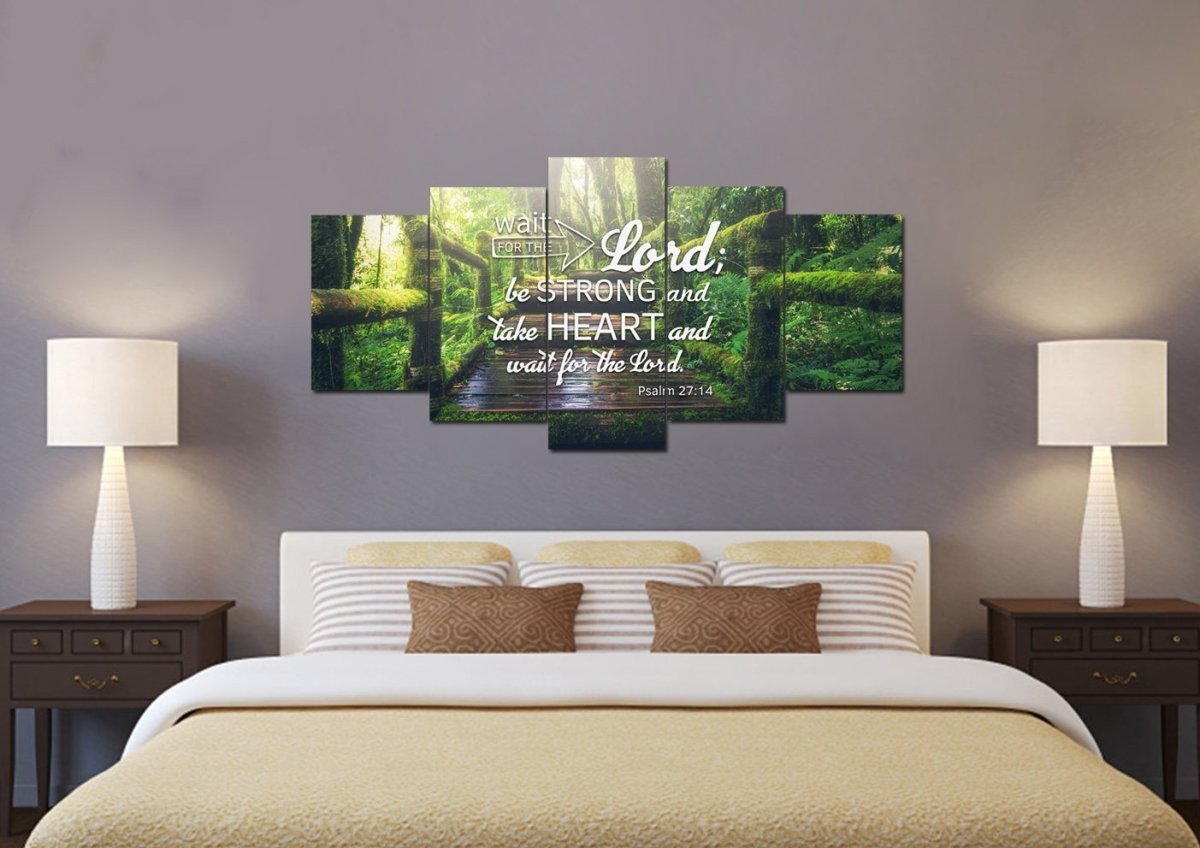 Psalm 2714 Canvas Wall Art Print - Christian Canvas Wall Art