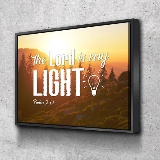 Psalm 271 The Lord Is My Light Canvas Wall Art Print - Christian Canvas Wall Art
