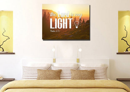 Psalm 271 The Lord Is My Light Canvas Wall Art Print - Christian Canvas Wall Art