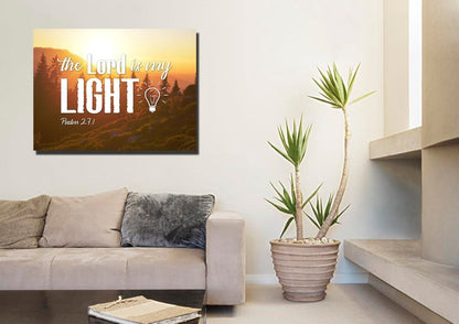Psalm 271 The Lord Is My Light Canvas Wall Art Print - Christian Canvas Wall Art