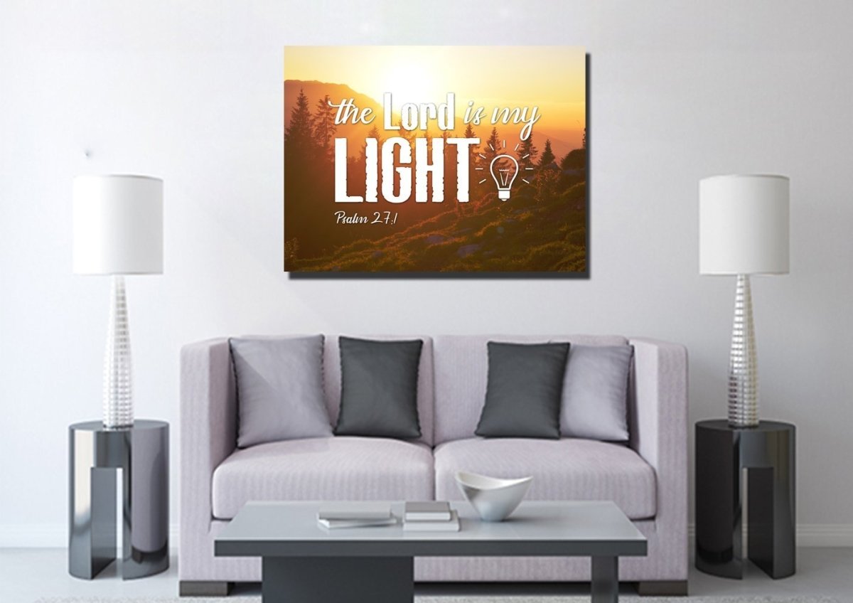 Psalm 271 The Lord Is My Light Canvas Wall Art Print - Christian Canvas Wall Art