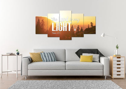 Psalm 271 The Lord Is My Light Canvas Wall Art Print - Christian Canvas Wall Art