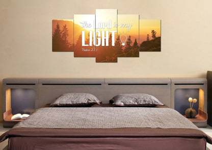 Psalm 271 The Lord Is My Light Canvas Wall Art Print - Christian Canvas Wall Art