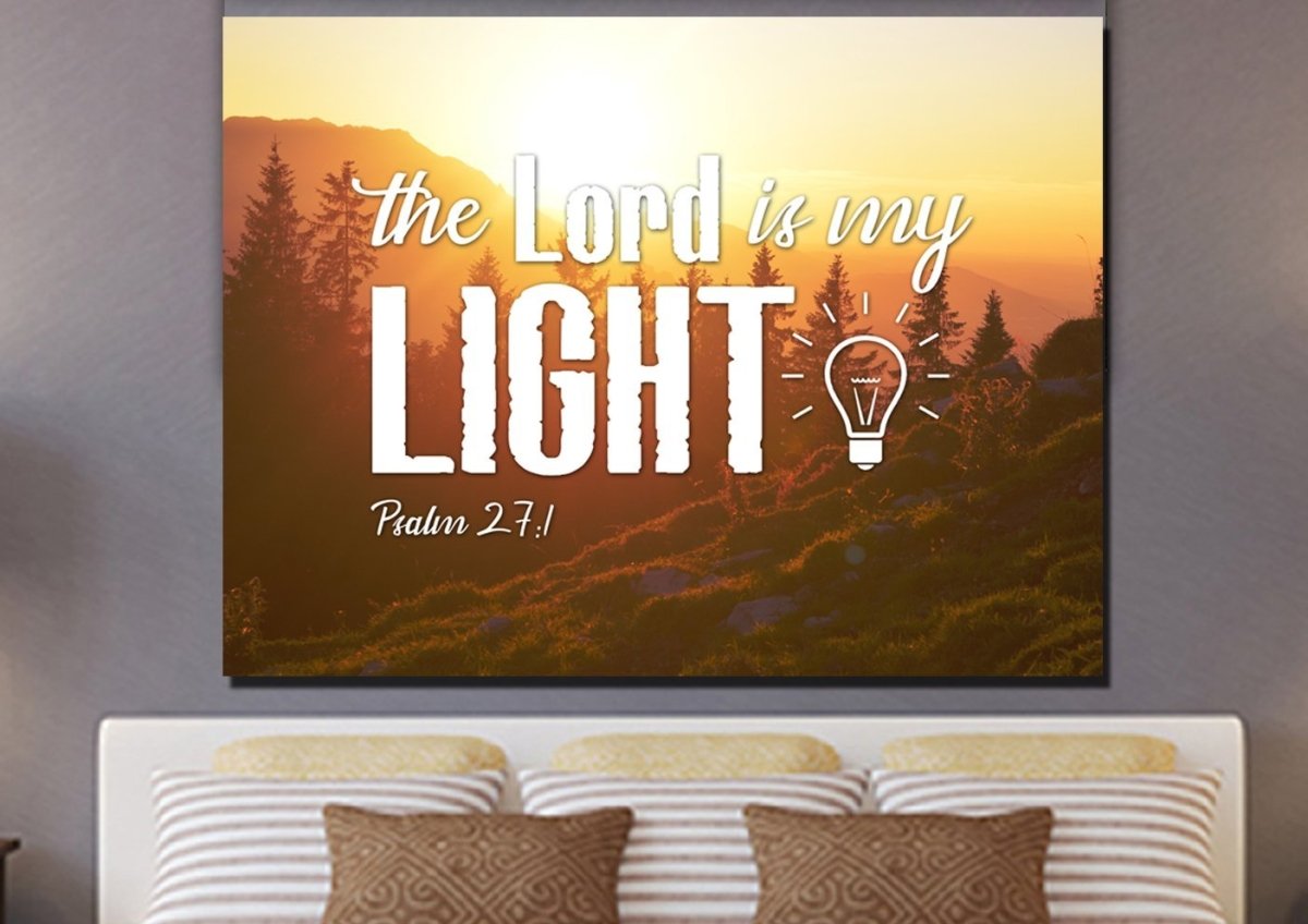 Psalm 271 The Lord Is My Light Canvas Wall Art Print - Christian Canvas Wall Art