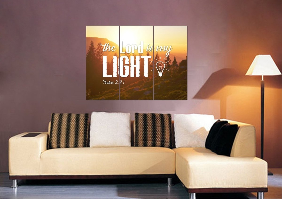Psalm 271 The Lord Is My Light Canvas Wall Art Print - Christian Canvas Wall Art