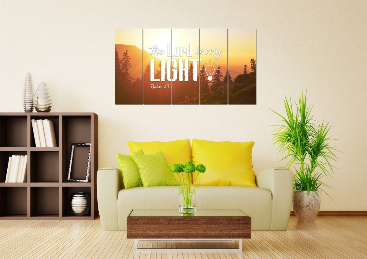 Psalm 271 The Lord Is My Light Canvas Wall Art Print - Christian Canvas Wall Art