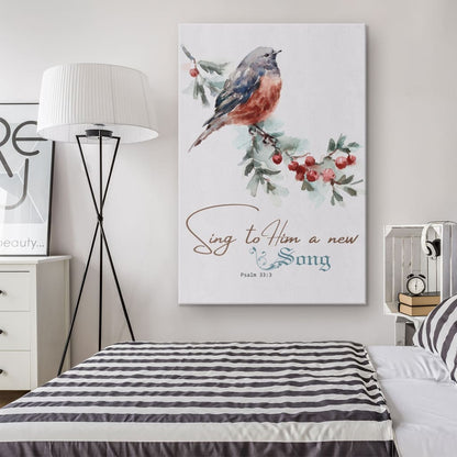 Psalm 333 Sing To Him A New Song Canvas Wall Art - Christian Canvas Prints - Bible Verse Canvas