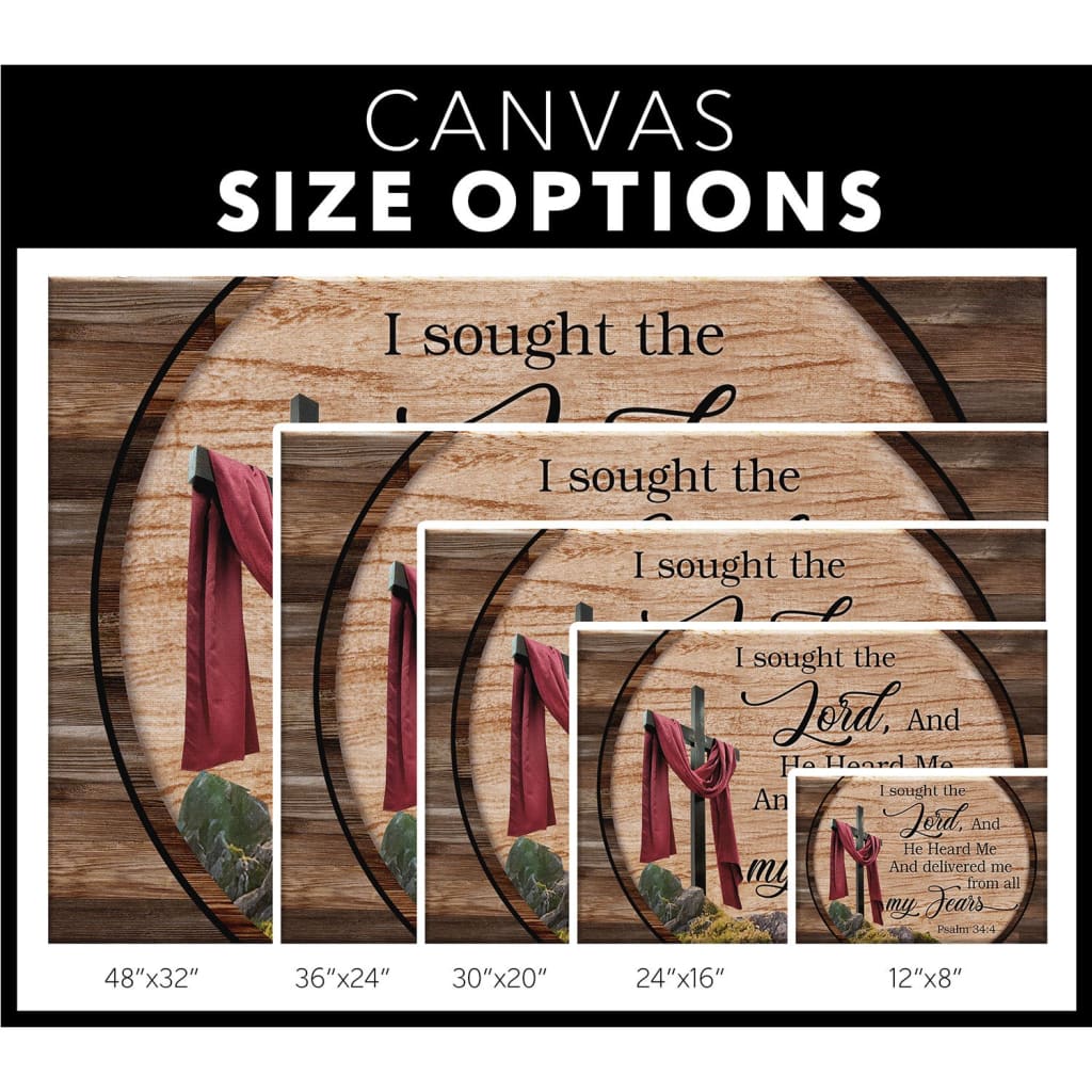 Psalm 344 I Sought The Lord And He Heard Me Canvas Wall Art - Christian Canvas - Faith Canvas