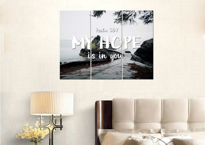 Psalm 397 My Hope Is In You Lord Canvas Wall Art Print - Christian Canvas Wall Art