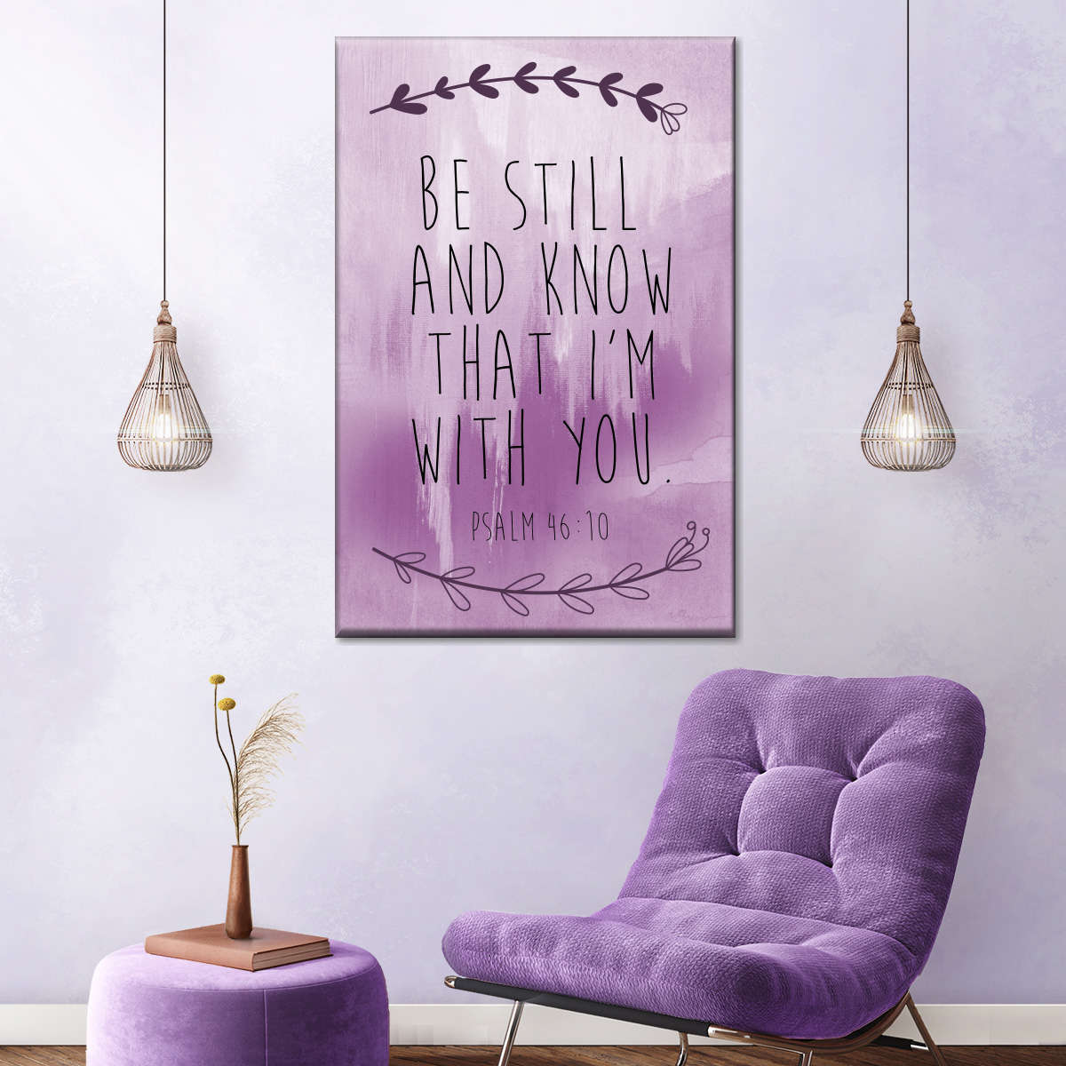 Psalm 46-10 Be Still And Know That I Am God Wall Art Canvas - Canvas Religious Wall Art - Christian Wall Decor Living Room