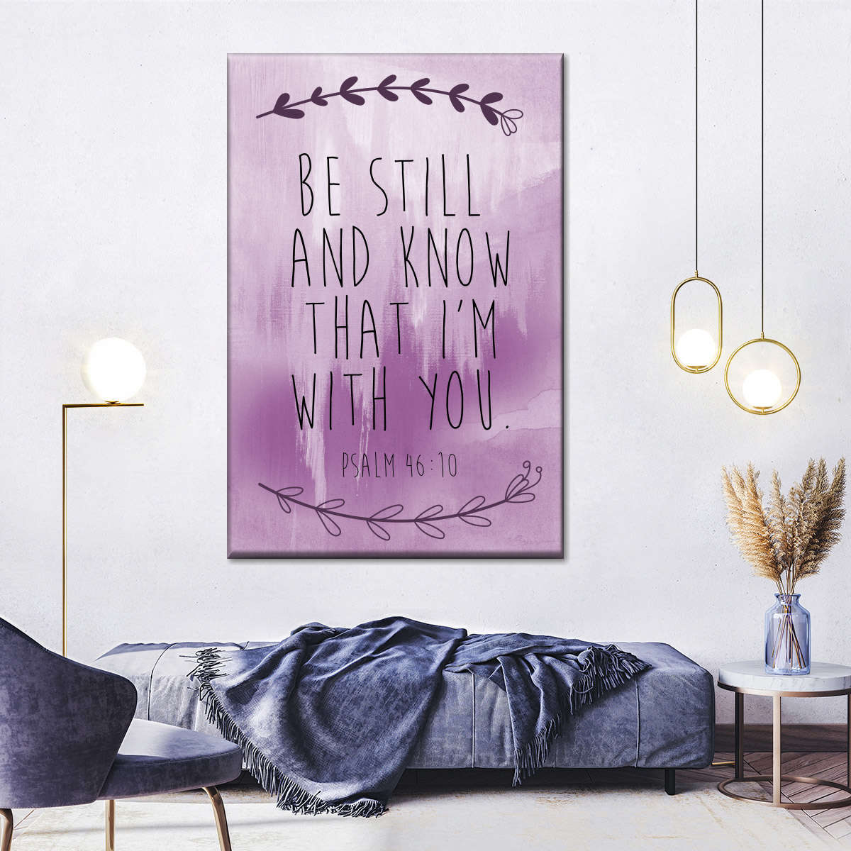 Psalm 46-10 Be Still And Know That I Am God Wall Art Canvas - Canvas Religious Wall Art - Christian Wall Decor Living Room