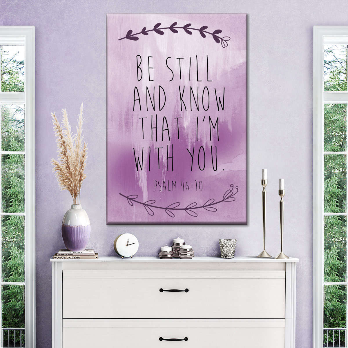 Psalm 46-10 Be Still And Know That I Am God Wall Art Canvas - Canvas Religious Wall Art - Christian Wall Decor Living Room