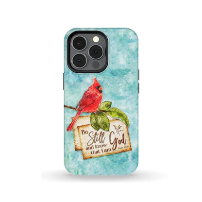 Psalm 4610 Be Still And Know That I Am God - Cardinal Christmas Phone Case - Inspirational Bible Scripture iPhone Cases