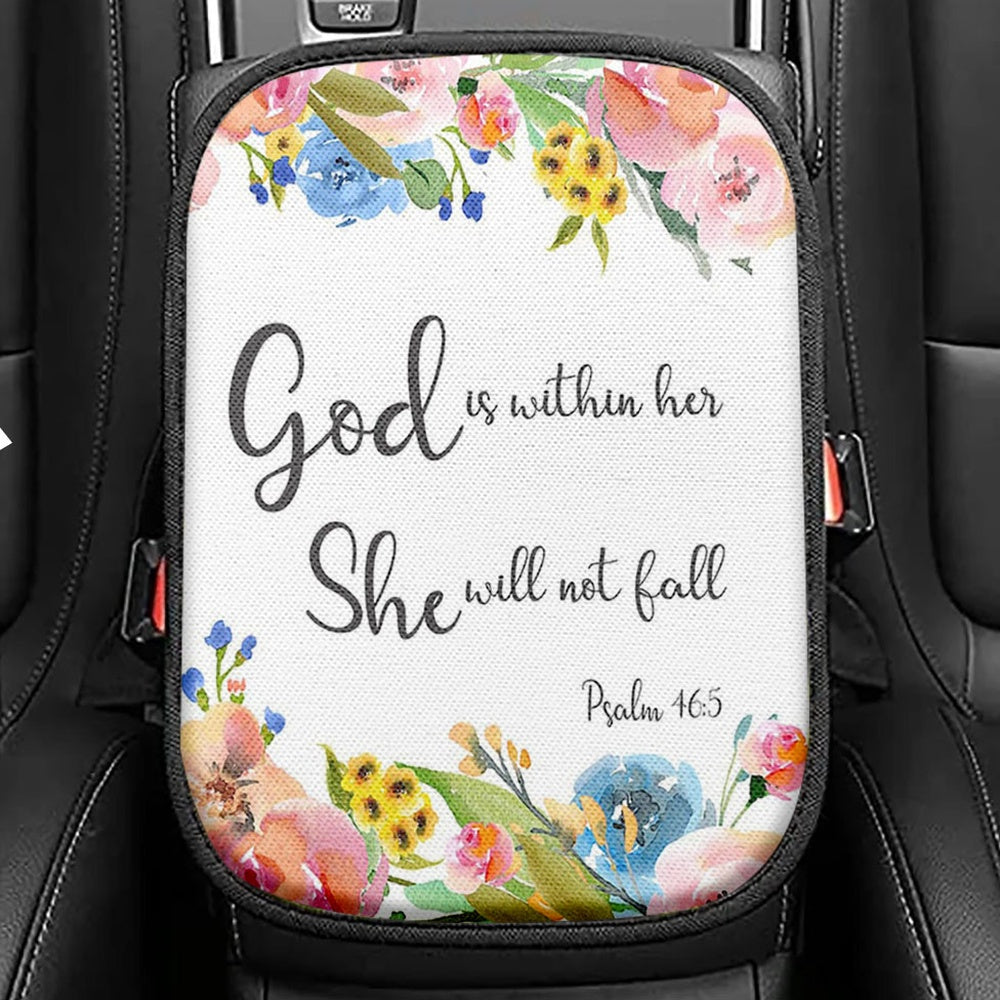 Psalm 4610 Be Still And Know That I Am God 1 Seat Box Cover, Bible Verse Car Center Console Cover, Scripture Car Interior Accessories