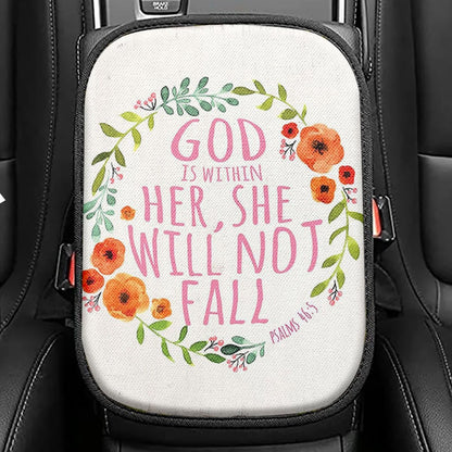 Psalm 4610 Be Still And Know That I Am God Cardinal Christmas Seat Box Cover, Bible Verse Car Center Console Cover, Scripture Car Interior Accessories