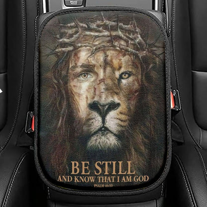 Psalm 4610 Be Still And Know That I Am God Seat Box Cover, Bible Verse Car Center Console Cover, Scripture Car Interior Accessories
