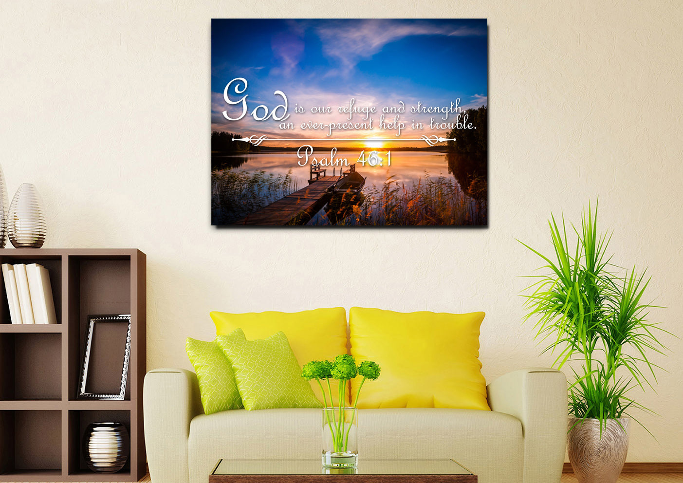 Psalm 461 God Is Our Refuge And Strength Canvas Wall Art Print - Christian Canvas Wall Art