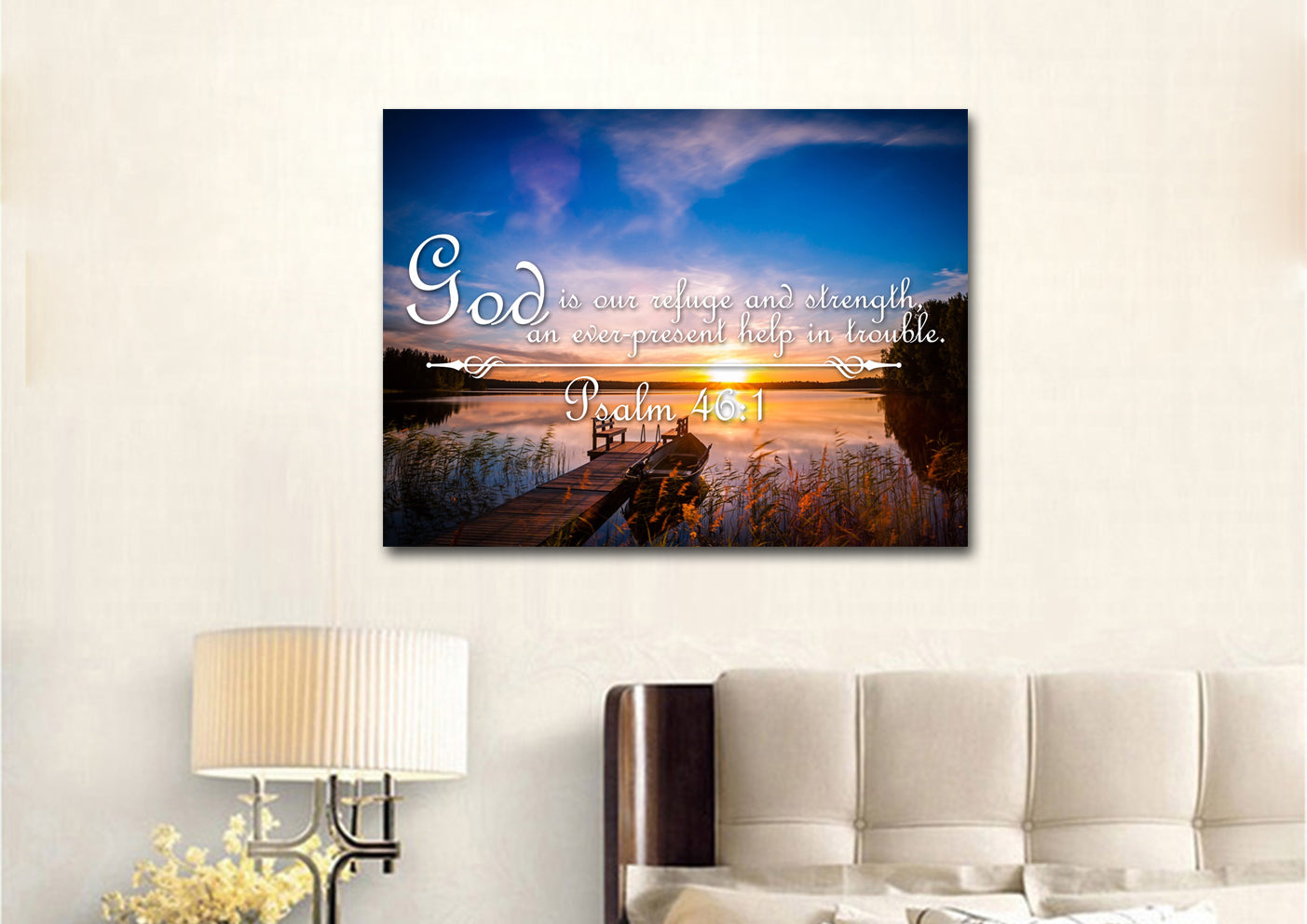 Psalm 461 God Is Our Refuge And Strength Canvas Wall Art Print - Christian Canvas Wall Art