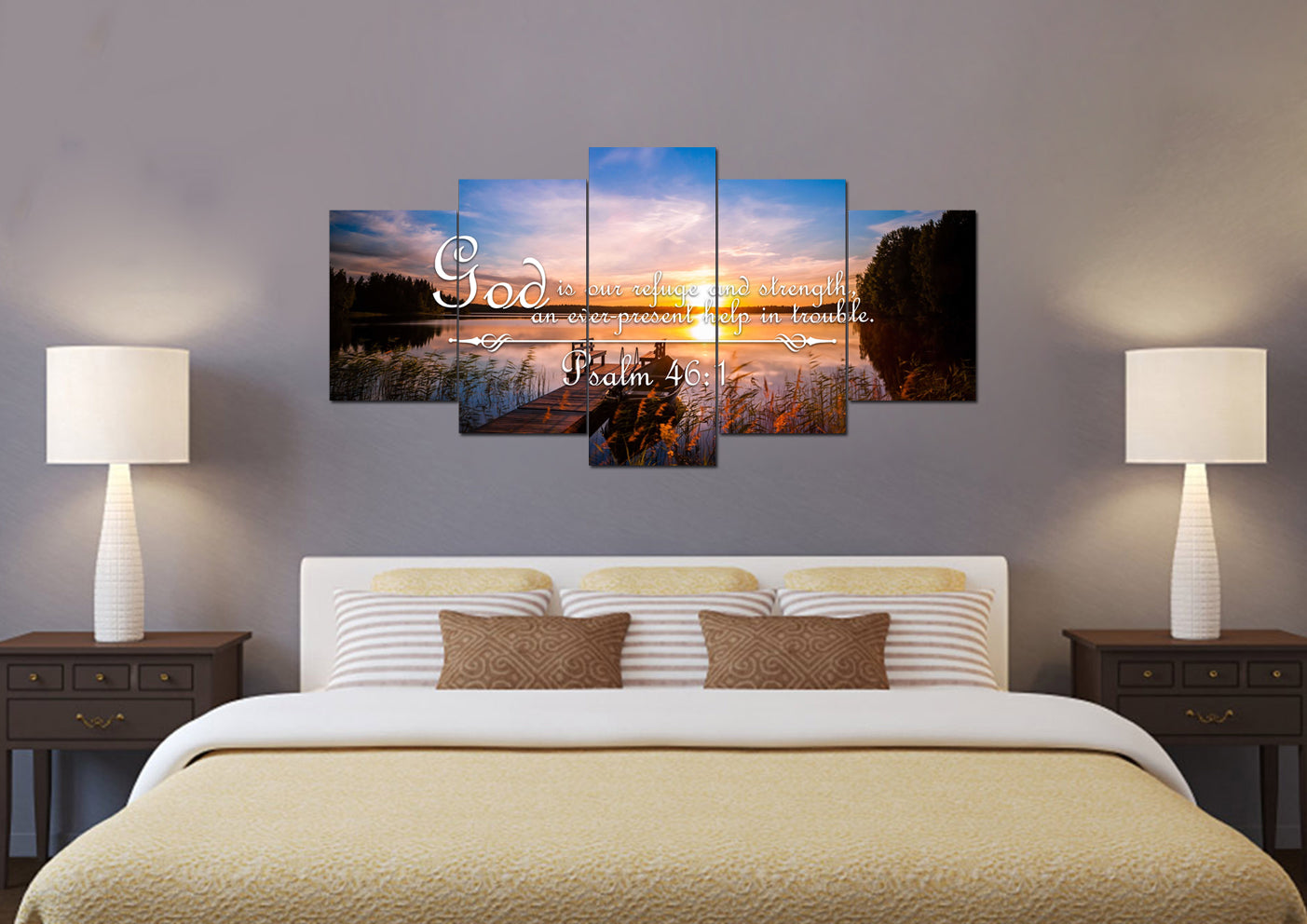 Psalm 461 God Is Our Refuge And Strength Canvas Wall Art Print - Christian Canvas Wall Art